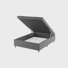 Base Box Baú Casal Lions 35cm 1,88m 1,38m Cinza