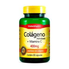Colágeno Hidrolisado com Vitamina C 400mg 60 Cápsulas - Maxinutri