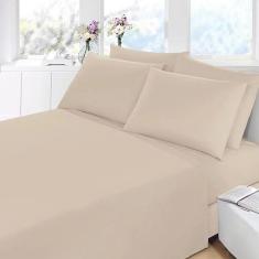 Lençol Solteiro Cama Box 1,88X0,88X30Cm 3 Peças Bege