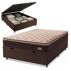 Cama Box Baú Casal Colchão Espuma D33 Pillow Top Millenium 138x188x60c
