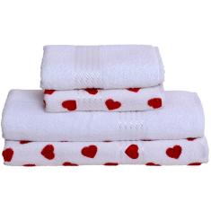 Jogo de Toalhas 4 pçs Banho e Rosto 100% Algodão Felpuda Dohler Prisma 