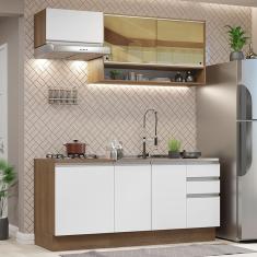 Armário de Cozinha Compacta 180cm Rustic Branco Glamy Madesa 08