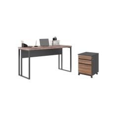 Mesa 1200 com Gaveteiro Formosa Noce Preto