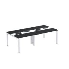 Mesa de Plataforma dupla para 4 Pessoas Corporativa 120X120/4P PDC12/12/4P Preto/Branco