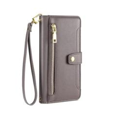 Capa crossbody para Samsung Galaxy S24 Ultra S24 PLus S23 FE M34 A25 A15 A35 A55 5G A05 A05S Carteira Flip Phone Case com cordão, cinza, para Samsung M34 5G