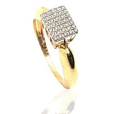 Anel de ouro 18k Chuveiro Quadrado - Elegancy Joias, 10, 29