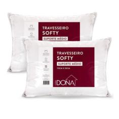 Kit 02 Travesseiros Antialérgicos com Fibra Siliconizada 70cm X50cm  -