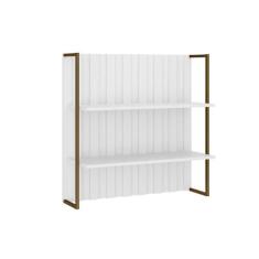 Armário Aéreo p/ Cozinha Bella Ripado 2606 c/ 2 Prateleiras 80cm Branc