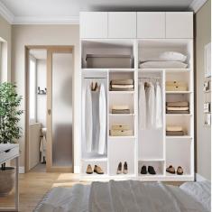 Guarda-roupa Modulado 4 Peças 4 Portas Jade Cabecasa Madeiramadeira Branco Fosco