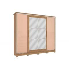 Guarda Roupa 4 Portas de Correr (2 c/ Espelho) e 4 Gavetas c/ Pés CB01