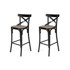 Kit 2 Banquetas Katrina em Aço Preto - MOVEIS IBERIA