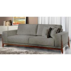 Sofá Fixo Magnus 2 Lugares Luxo 170cm Castellar Móbile, Cinza