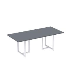 Mesa De Reunião Retangular 200x90cm Mr2000p25tub Grafito-branco