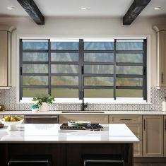 Janela Elite Com Travessas 4 Folhas Moveis 120 X 150 Vidro Reflex Mix Preto