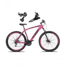 Bicicleta Aro 29 Ksw Xlt Alumínio 24v Câmbios Shimano Garfo Suspensão - Rosa Tam.15