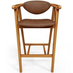 Banqueta Alta Para Cozinha Bancada Bar Sala De Jantar Fixa Cecília L02 Couríssimo Marrom