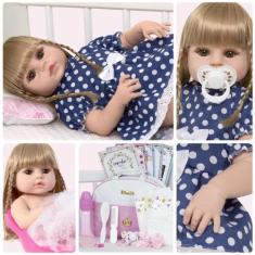 Boneca Bebe Reborn Menina Loira Enxoval Completo Envio 24hrs - Cegonha