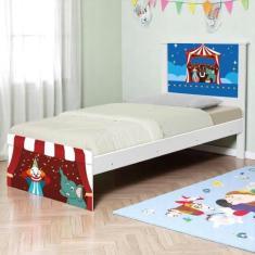 Cama Solteiro Adesivada Palhaço Circo com Colchão - CASA H