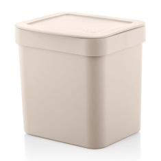 Lixeira pequena 2,5 Litros Bege banheiro cozinha sala Ou
