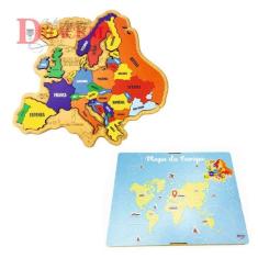 Quebra-Cabeça Mapa da Europa Brinquedo Educativo - Drackma