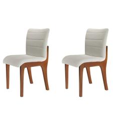 Conjunto Com 2 Cadeiras Para Mesa De Jantar Bella Mobillare Imbuia/linho Coleção