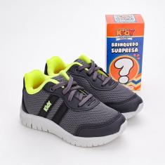 Tênis Infantil Menino Kidy Ultra Flex Com Surpresa Cinza Grafite-Masculino