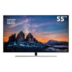 Smart TV QLED 55" UHD 4K Samsung 55Q80 Pontos Quânticos, Direct Full Array 8x, HDR 1500, Única Conexão, Modo Ambiente, Controle Remoto Único - 2019