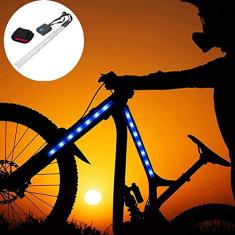 Barra Fita Led Luz Bike bicicleta + Controle Segurança noite Azul CBRN01828