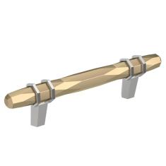 Amerock BP36648BBZ26 Puxador de armário Londres, 9,5 cm de centro a centro, champanhe dourado/cromado polido