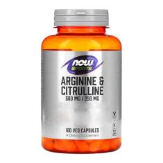 Arginina 500mg e Citrulina 250mg Now Foods 120Cáps Importado