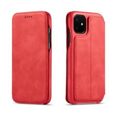 Capa de telefone de couro magnético flip para iphone 13 12 11 14 15 pro max x xs xr capa de cartão carteira, vermelho, para iphone 12 mini