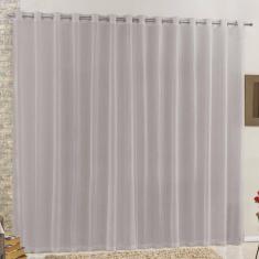 Cortina 4 Mts Voal E Linho Para Trilho Ou Varão Cinza