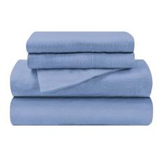 Jogo de lençol de cama de algodão escovado de flanela, macio, quente, lençóis lisos modernos, decoração de quarto, coleção treliça, 1 lençol de cima, 1 lençol com elástico alto, 1 fronha, solteiro GG,