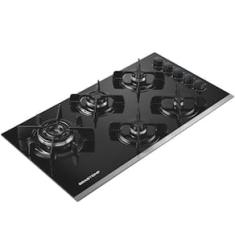 Cooktop a Gás 5 Bocas de Embutir Brastemp Eclipse Collection com Quadrichama BDD86AP Bivolt – Preto