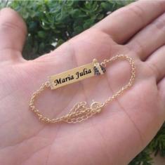 Pulseira Chapinha Infantil Nossa Senhora Aparecida Banhada A Ouro