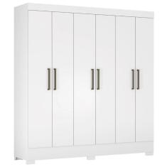 Guarda Roupa Casal 180cm 6 Portas Vanci D02 Branco - Mpozenato