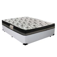 Cama Box Casal Sintético + Colchão Ortobom Iso Dupla Face 138x188x60 Cor:branco