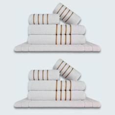 Jogo De Toalhas 10 Ps Coleo Montreal 100% Algodo Branco+branco - Toalh