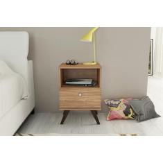 Mesa de Cabeceira Movelbento Retrô 1 Gaveta e 1 Nicho
