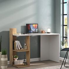 Escrivaninha Mesa para Computador Dubai Multimóveis Branca/rustic