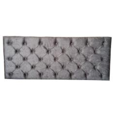 Cabeceira Cama Box Capitone Suede Am Cinza Queen 160x60 Rbl