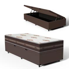 Cama Box com Baú Solteiro + Colchão de molas - Anjos - Classic Superlastic 88cm