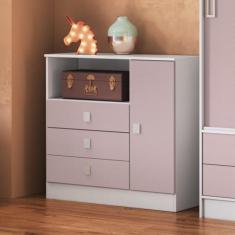 Cômoda de Bebê 3 Gavetas 1 Porta 1360 Baby - Móveis Percasa