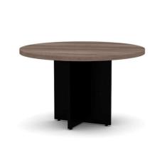 Mesa de Reunião para Escritório Redonda 120cm PE40 Pandin Móveis Walnut