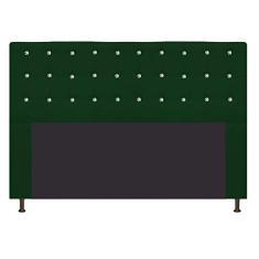 Cabeceira Estofada Dama com Strass 140 cm para Cama Box de Casal Suede Verde para Quarto - AM Decor