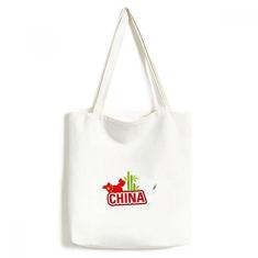 China Mapa de bambu vermelho China Town sacola sacola sacola de compras bolsa casual bolsa de mão