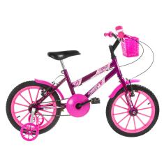 Bicicleta Reforçada Infantil Juvenil Bicicleta Ultra Bikes Kids Unicorn Aro 16 Lilás/Feminina Rosa