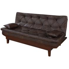 Sofa Cama Caribe 3 Lugares Reclinavel Base Em Madeira Revestido Couro Sintetico