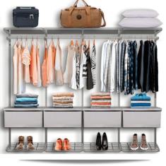 Guarda Roupa Closet Aramado Modulado Gaveta MDF 2,50m BR