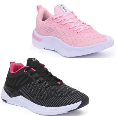 Tênis Feminino Confortável Fitness Esportivo Caminhada Kit 2